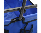 vidaXL Folding Hand Trolley Steel Blue