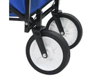 vidaXL Folding Hand Trolley Steel Blue