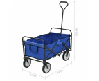 vidaXL Folding Hand Trolley Steel Blue