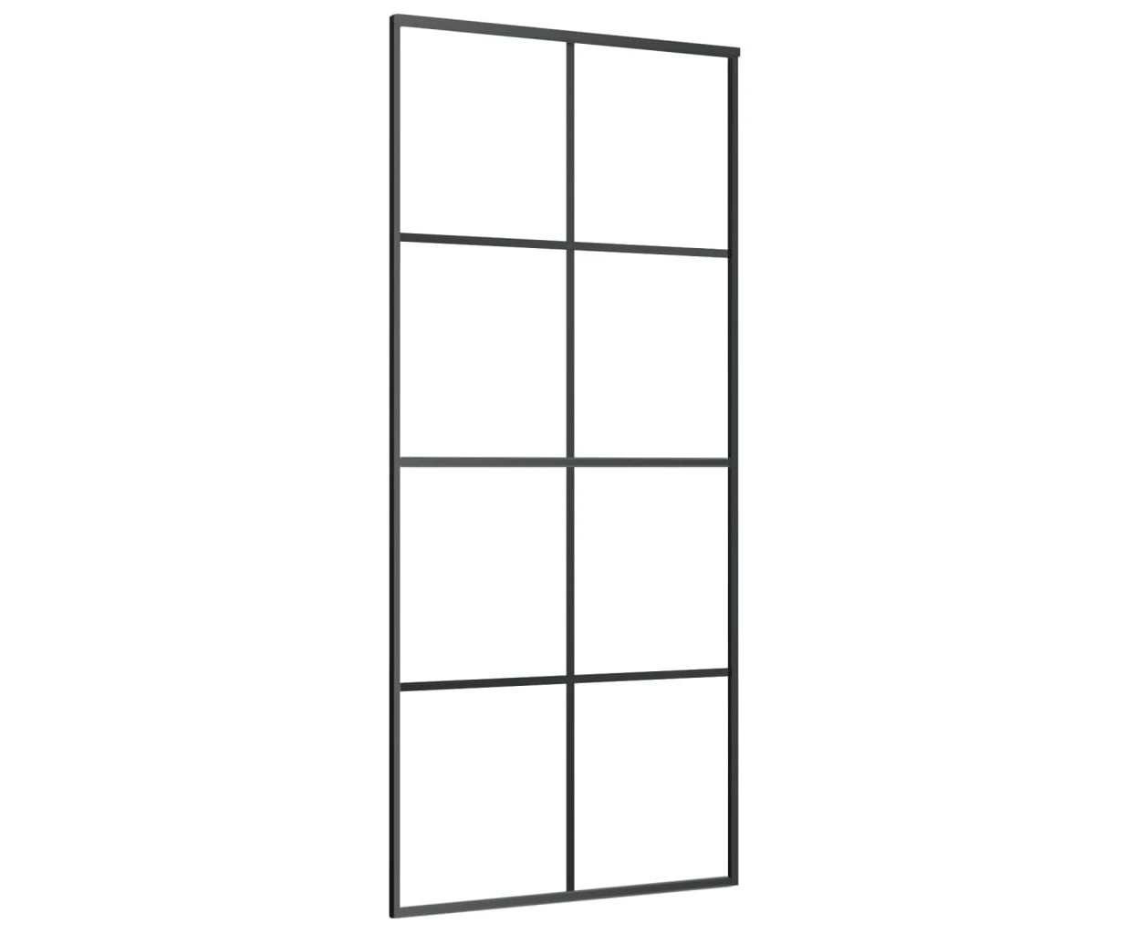 vidaXL Sliding Door Black 90x205 cm ESG Glass and Aluminium