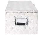 vidaXL Storage Box Silver 80x39x30 cm Aluminium