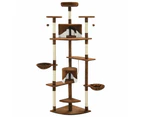 vidaXL Cat Tree with Sisal Scratching Posts 203 cm Brown and White