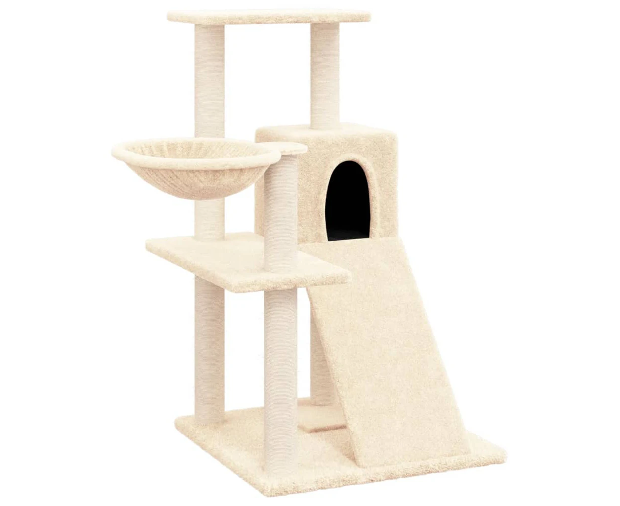 vidaXL Cat Tree with Sisal Scratching Posts Cream 82 cm