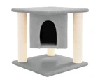 vidaXL Cat Tree with Sisal Scratching Posts Light Grey 37 cm