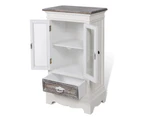 Cabinet 2 Doors 1 Drawer White Wood