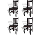 vidaXL Dining Chairs 4 pcs Dark Brown Pinewood