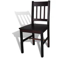 vidaXL Dining Chairs 4 pcs Dark Brown Pinewood