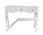 vidaXL Dressing Console Table with Three Drawers White