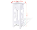 vidaXL Side Table with Drawer White