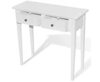vidaXL Dressing Console Table with Two Drawers White