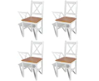 Dining Chairs 4 pcs White Pinewood