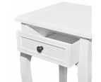 vidaXL Nesting Side Table Set 2 Pieces with Drawer White