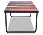vidaXL Coffee Table with Rainbow Printing Glass Top