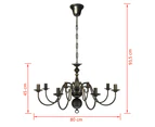 vidaXL Antique Black Metal Chandelier 8 x E14 Bulbs