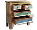 vidaXL Reclaimed Cabinet Solid Wood with 4 Drawers