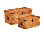 vidaXL Storage Chest Set 2 Pieces Rough Mango Wood