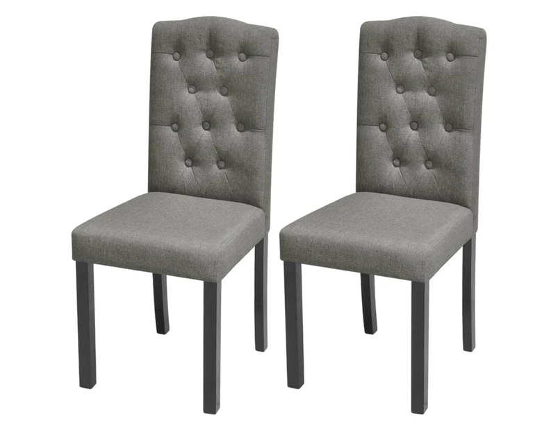 vidaXL Dining Chairs 2 pcs Grey Fabric