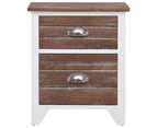 vidaXL Nightstand 2 pcs with 2 Drawers Brown and White