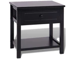 vidaXL Bedside Cabinet Wood Black