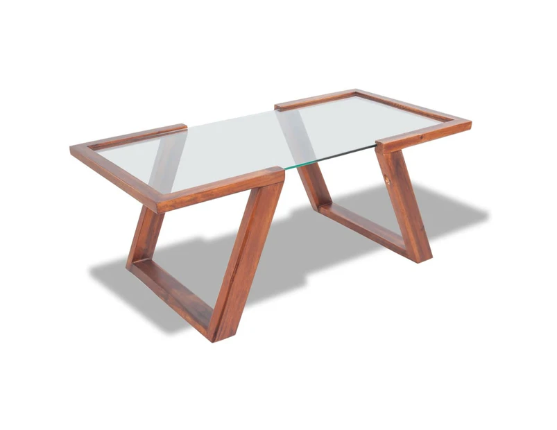 vidaXL Coffee Table Solid Acacia Wood Brown 100x50x40 cm