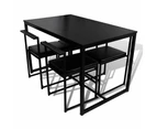 vidaXL 5 Piece Dining Table and Chair Set Black