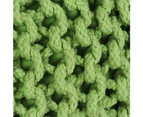 vidaXL Hand-Knitted Pouffe Cotton 50x35 cm Green