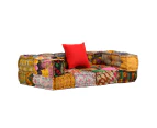 vidaXL 2-Seater Modular Pouffe Patchwork Fabric