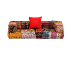 vidaXL 2-Seater Modular Pouffe Patchwork Fabric