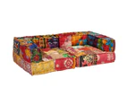 vidaXL 2-Seater Modular Pouffe Patchwork Fabric