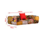 vidaXL 2-Seater Modular Pouffe Patchwork Fabric