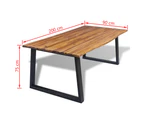 Dining Table Solid Acacia Wood 200x90x75 cm