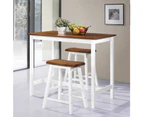 vidaXL Bar Table and Stool Set 3 Pieces Solid Wood