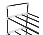 vidaXL Shoe Rack with 4 Shelves Metal and Plastic Black