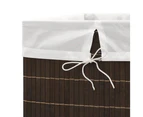 vidaXL Bamboo Laundry Bin Rectangular Dark Brown