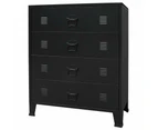 vidaXL Chest of Drawers Metal Industrial Style 78x40x93 cm Black