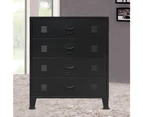 vidaXL Chest of Drawers Metal Industrial Style 78x40x93 cm Black