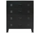 vidaXL Chest of Drawers Metal Industrial Style 78x40x93 cm Black