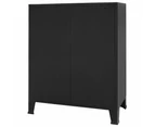 vidaXL Chest of Drawers Metal Industrial Style 78x40x93 cm Black