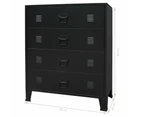 vidaXL Chest of Drawers Metal Industrial Style 78x40x93 cm Black