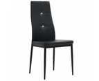 vidaXL Dining Chairs 2 pcs Black Faux Leather