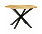 vidaXL Dining Table Solid Rough Mango Wood and Steel 120x77 cm