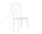 vidaXL Dining Chairs 4 pcs White Solid Rubber Wood