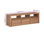 vidaXL TV Cabinet Solid Teak Wood with Natural Finish 120x30x40 cm