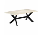 Dining Table White 200x100x75 cm Solid Mango Wood