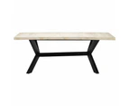 Dining Table White 200x100x75 cm Solid Mango Wood