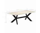 Dining Table White 200x100x75 cm Solid Mango Wood