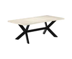 Dining Table White 200x100x75 cm Solid Mango Wood