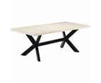 Dining Table White 200x100x75 cm Solid Mango Wood