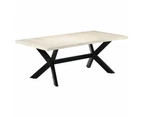 Dining Table White 200x100x75 cm Solid Mango Wood