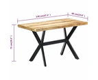 vidaXL Dining Table 120x60x75 cm Solid Rough Mango Wood